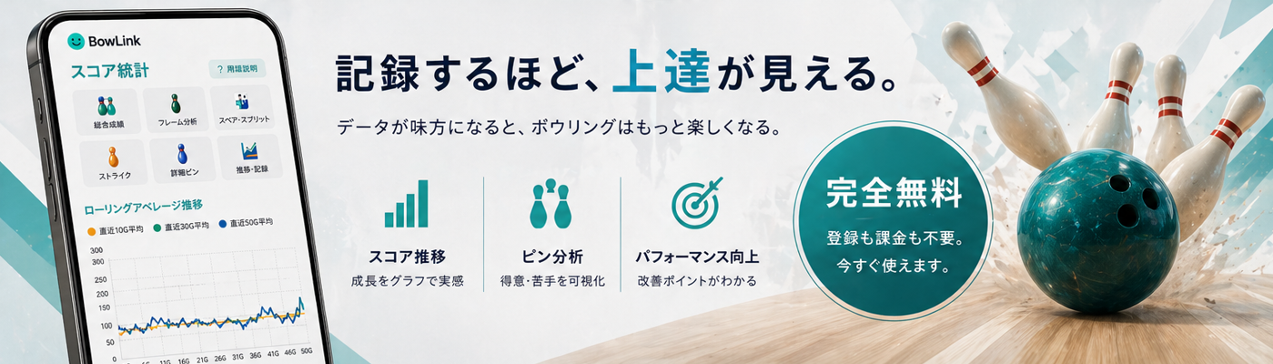 BowLink 会員登録 - 記録するほど、上達が見える。データが味方になると、ボウリングはもっと楽しくなる。